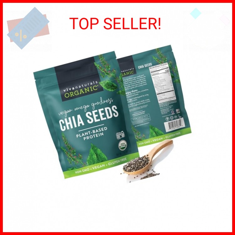 Organic Chia Seeds - Plant-Based Omegas 3 and Vegan Protein, Perfect for Smoothi gallery