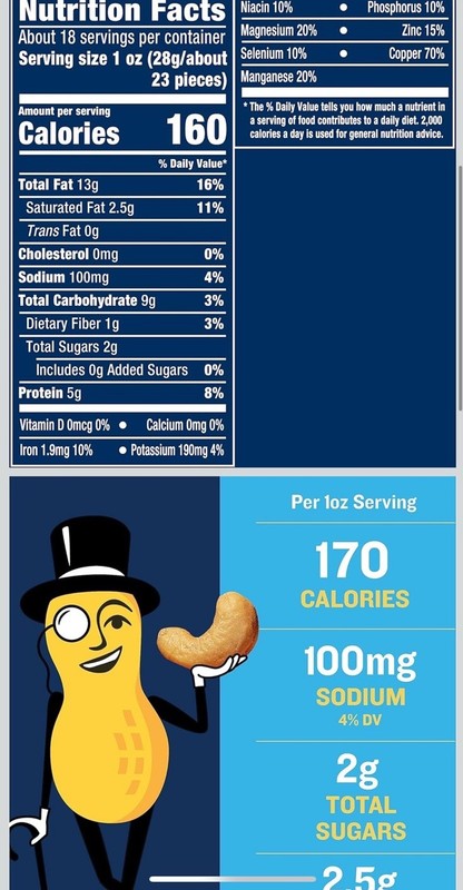 Planters Fancy Whole Cashews with Sea Salt (33 oz. ea) 2 ct gallery