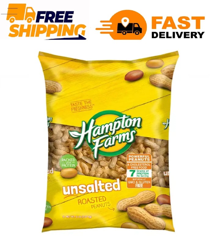Hampton Farms Unsalted In-Shell Peanuts, (5 lbs.) Free shipping