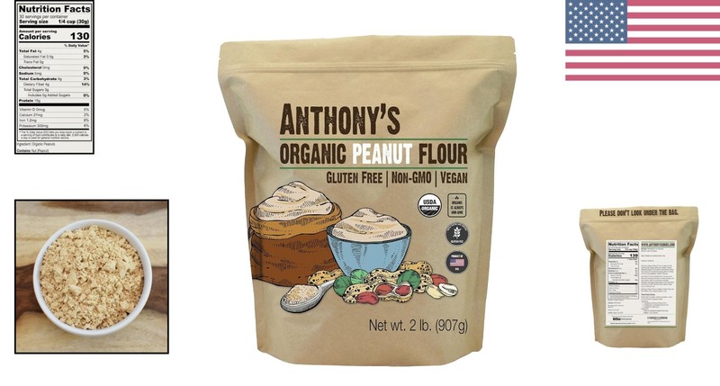 32 Ounce Organic Defatted Peanut Flour - Perfect for & Gluten-Free Recipes gallery
