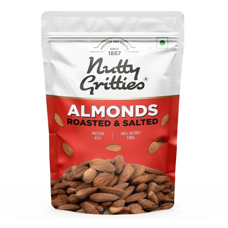 Nutty Gritties Premium California Roasted Almonds 200g, Free Shipping World Wide