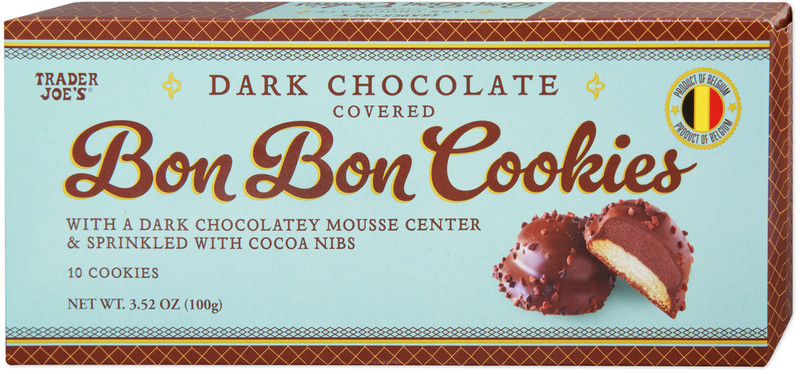 Trader Joe’s Dark Chocolate Covered BON BON COOKIES Mousse Center 3.52 oz