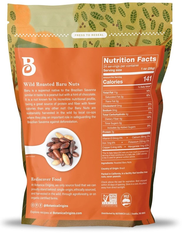 Mixed Nuts 24 oz Roasted Wild Unsalted Non-GMO Vegan Keto Paleo Friendly gallery