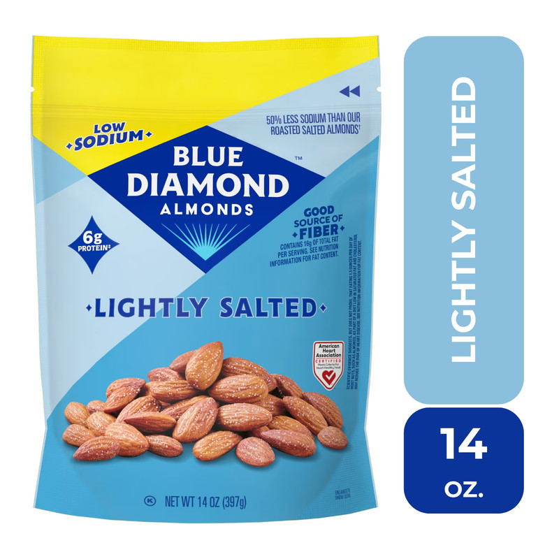 Blue Diamond Lightly Salted Almonds Low Sodium Gluten Free Snack Nuts 14 oz gallery