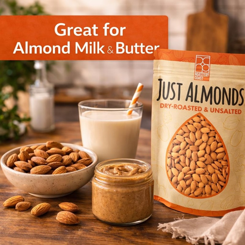 Daily Nuts Just Roasted Almonds | Almonds Bulk 3 Lb | Unsalted Nuts| Slow Dry Ro gallery