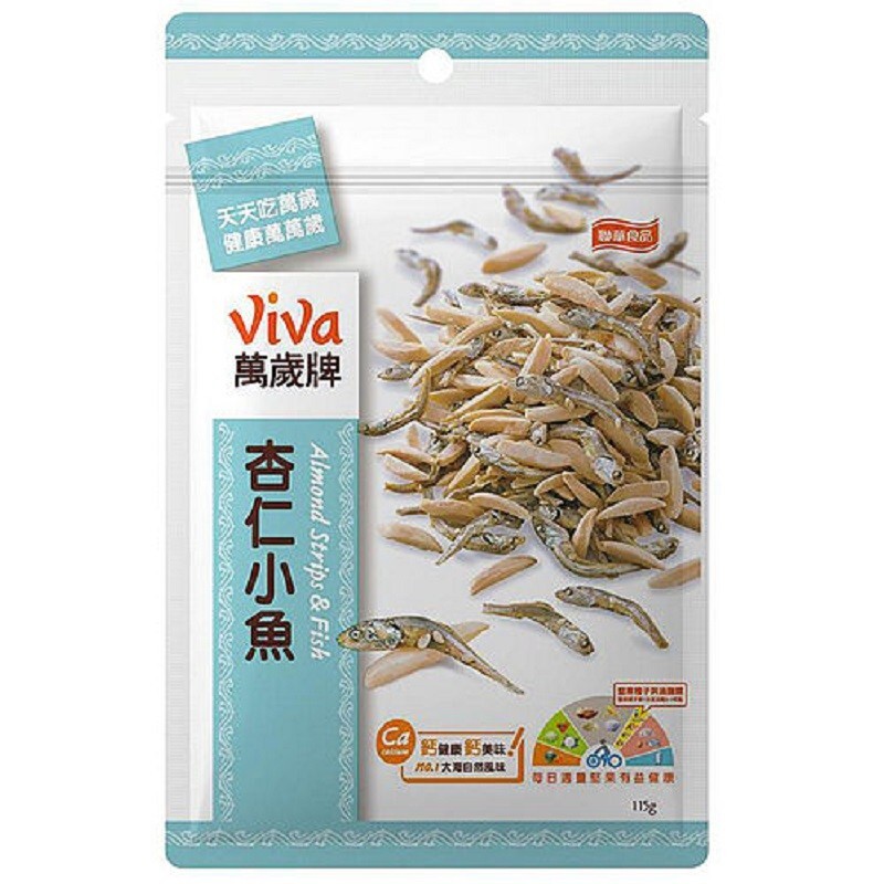 3× (Viva) almond strips & fried fish snack 115g each