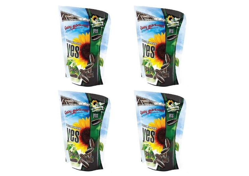 4x Yes No1 Classic Striped Roasted Sunflower Seeds 150g
