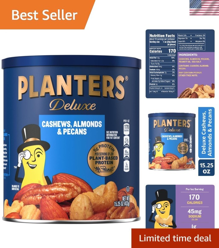 Select Cashews, Almonds & Pecans, 15.25 oz Resealable Container – Salted Nuts…
