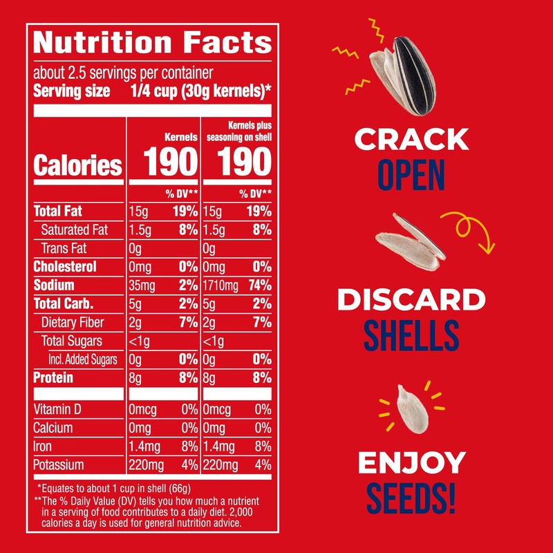 Original Salted & Roasted Sunflower Seeds, 5.35-Ounce Bags (Pack of 12) gallery