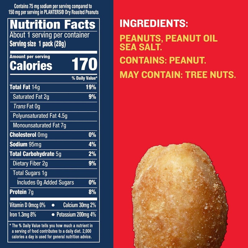 (2 pack) Planters Salted Peanuts, Plant Based Protein, 10-1 oz. Bags gallery