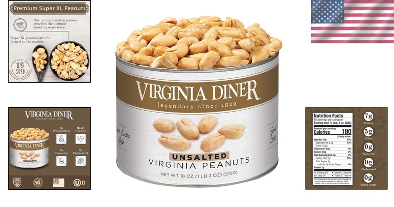 Virginia's Finest Gourmet Peanuts - 18 Oz Can, Natural & Preservative Free gallery