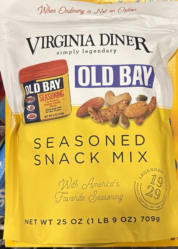 Virginia Diner Simply Legendary Old Bay Seasoned Snack Mix 25oz. Pack of 2