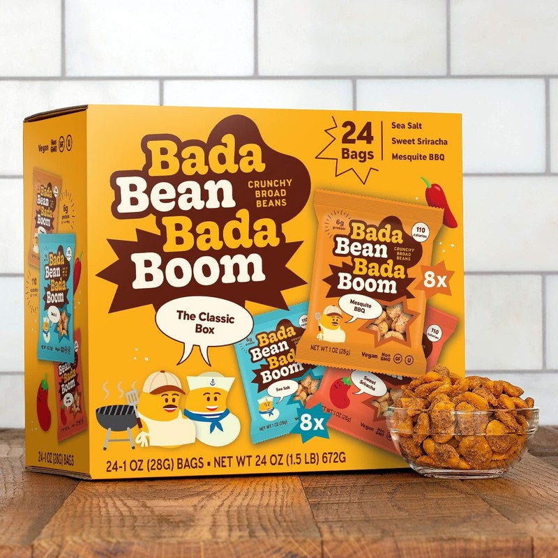 Bada Bean Bada Boom Crunchy Fava Bean Snacks - 0 Calorie Variety Pack (24) gallery