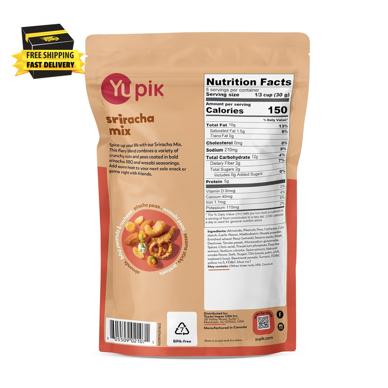 Sriracha Mix, 6 Oz, Savory Crunchy Snack, Spicy Blend, BBQ Trail Mix, Protein Sn gallery