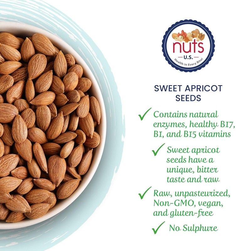 Nuts U.s. - Sweet Raw Apricot Kernels (Seeds) | Unpasteurized And Non-gmo | No S gallery
