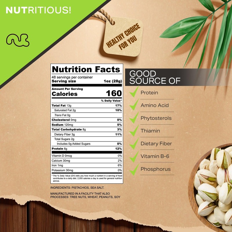 - Freshly Roasted & Salted California Pistachios (48oz - 3 LB) Packed Fresh i... gallery