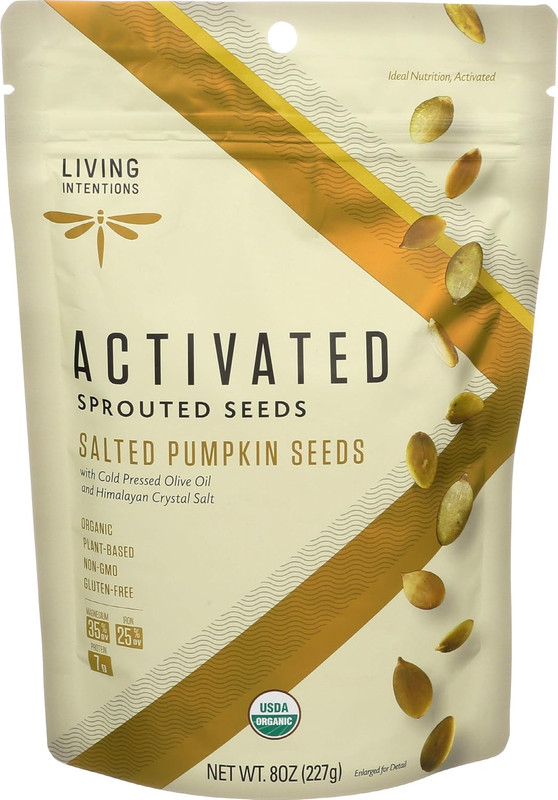 Living Intentions Organic Sprouted Pumpkin Seeds: Salted – Nongmo – 8 Ounce