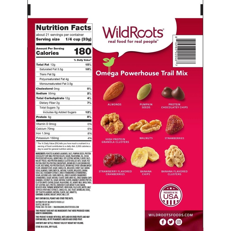 2 Packs WildRoots Omega Powerhouse Trail Mix 24 OZ Each Pack gallery