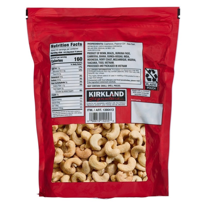 Kirkland Signature Whole Fancy Cashews Premium-Quality, 40 Ounce gallery