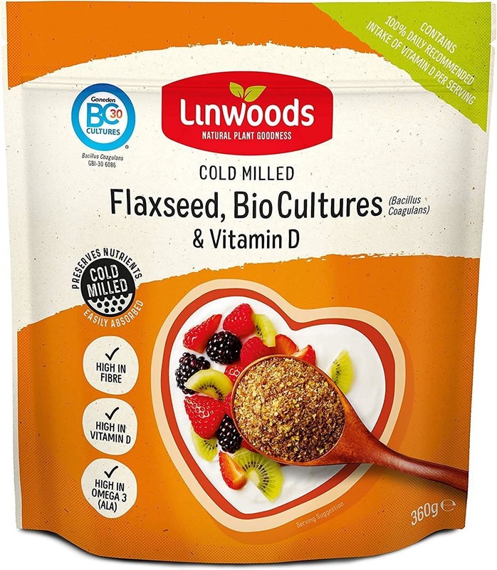 Linwoods Cold Milled Flaxseed, Bio Cultures & Vitamin D 360g – Pack of 2