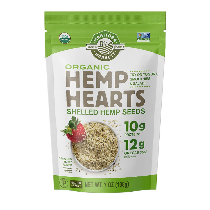 Organic Hemp Seeds, 7Oz, 10G Plant Based Protein and 12G Omega 3 & 6 per Srv, Sm