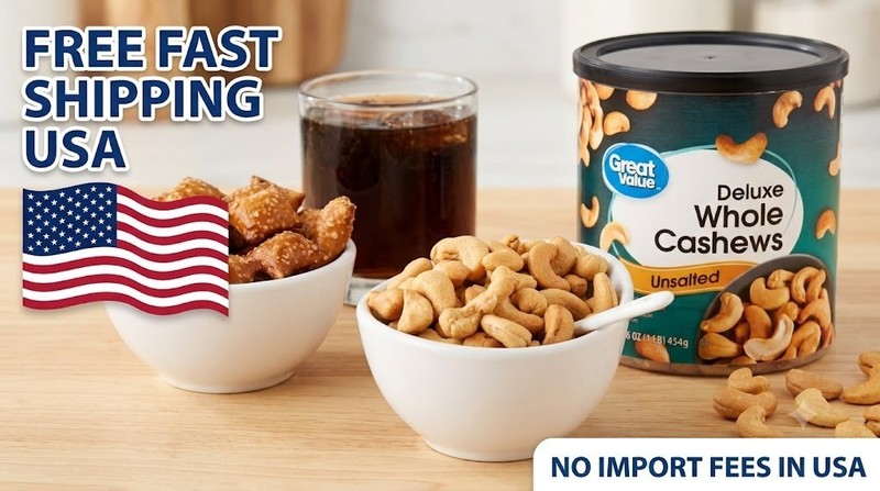 Great Value Deluxe Whole Cashews, Unsalted, 16 oz