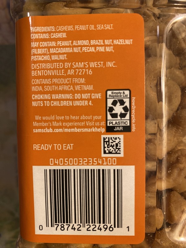 Member's Mark Lightly Salted Whole Cashews - 33 oz ~ 2 Packs. gallery