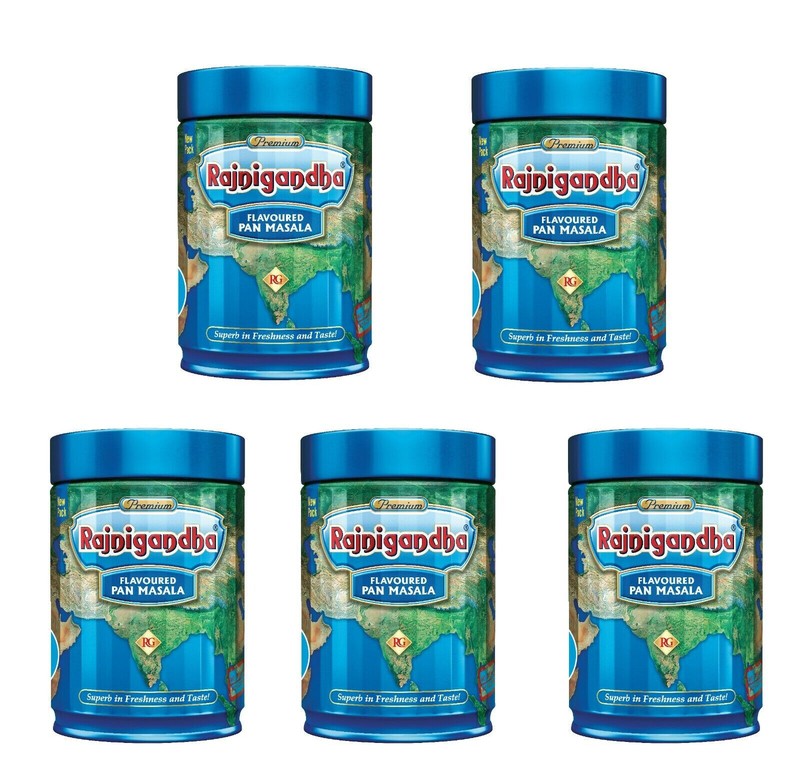 Rajnigandha Flavoured Masala Mouth Freshener Freshness Tin Dabba 100g Set Of 5