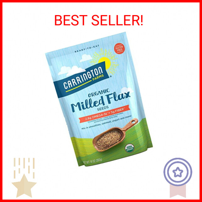 Carrington Farms Organic Milled Flax Seed, Gluten Free, USDA Organic, 14 Ounce