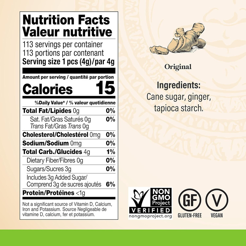 ORIGINAL Ginger Chews (1-Pound 1 LB BAG) Premium Natural Chewy Ginger Candy — 16 gallery