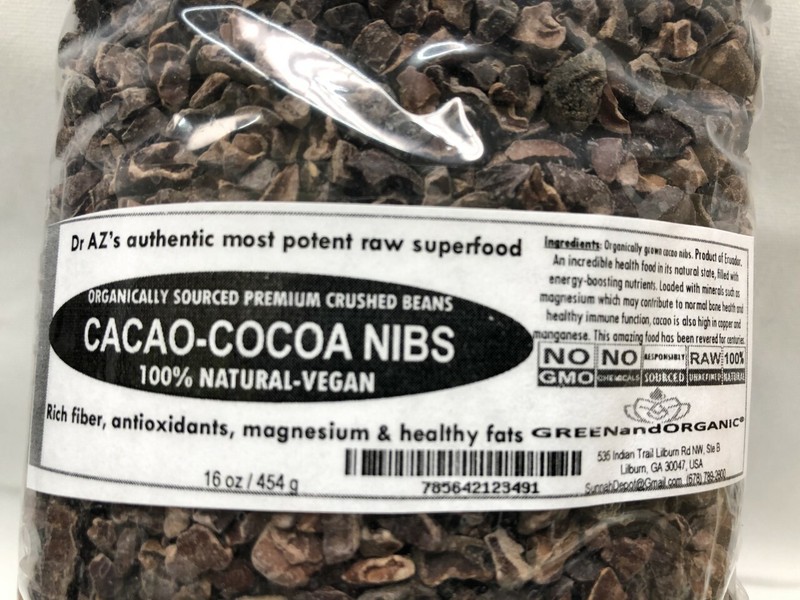 Raw Cacao/Cocoa Nibs 100%Pure Kosher 1lb Raw Chocolate Arriba Nacional Bean 16oz
