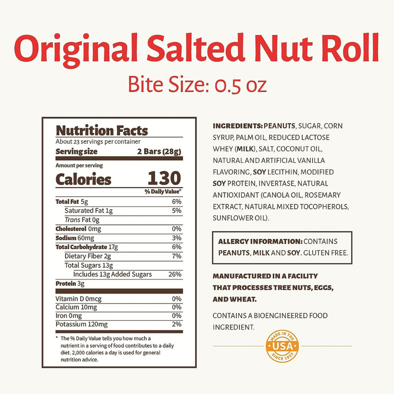 PearsonS Bite-Size Salted Nut Roll Candy Bars| Loaded With Crunchy Roasted Pean gallery