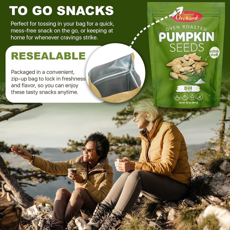 PREMIUM ORCHARD Flavored Pumpkin Seeds Oven Roasted, Vegan Snack, KETO gallery