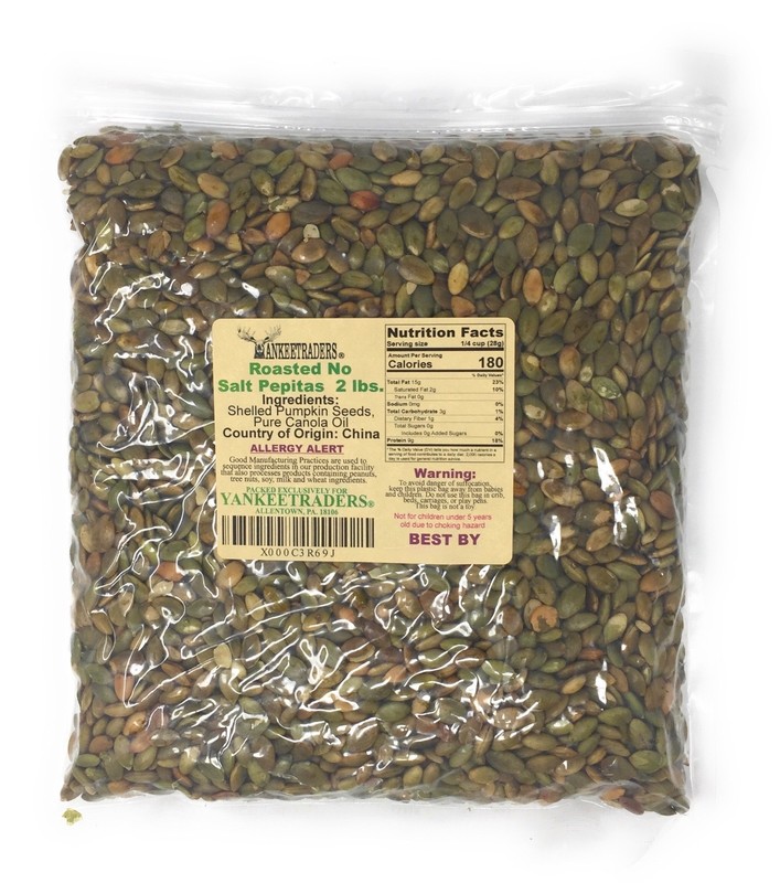 Roasted, No Salt Pumpkin Seeds(Pepitas), 2 lbs. ~ YANKEETRADERS® ~ FREE SHIPPING