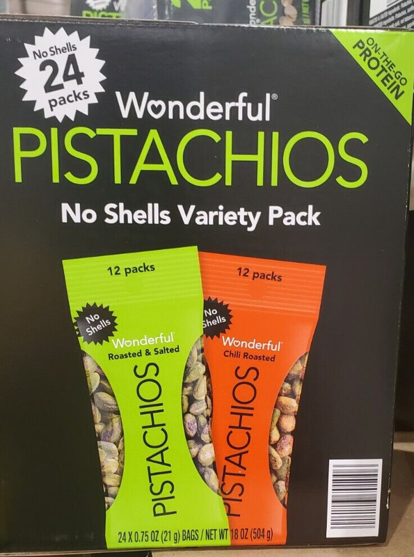 WONDERFUL PISTACHIOS NO-SHELL VARIETY PACK, 0.75 OZ, 24-COUNT gallery