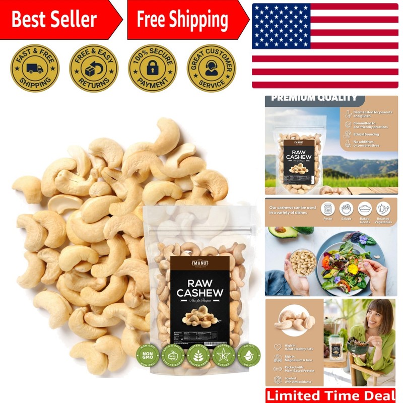 Fresh Raw Cashews 64oz – Perfect for Pesto & Baking, Unsalted, Non-GMO