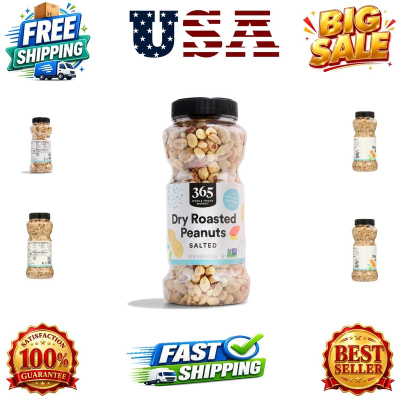 Dry Roasted and Salted Peanuts, 16 Ounce