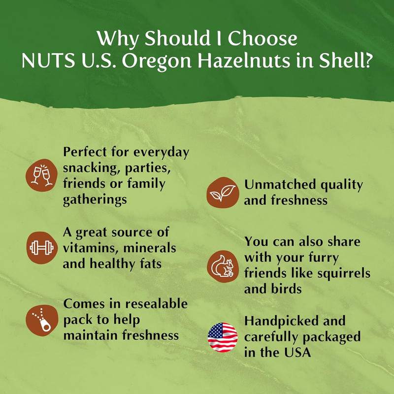 NUTS U.S. - Oregon Hazelnuts in Shell | Whole, Raw and Unsalted | No Added Flavo gallery