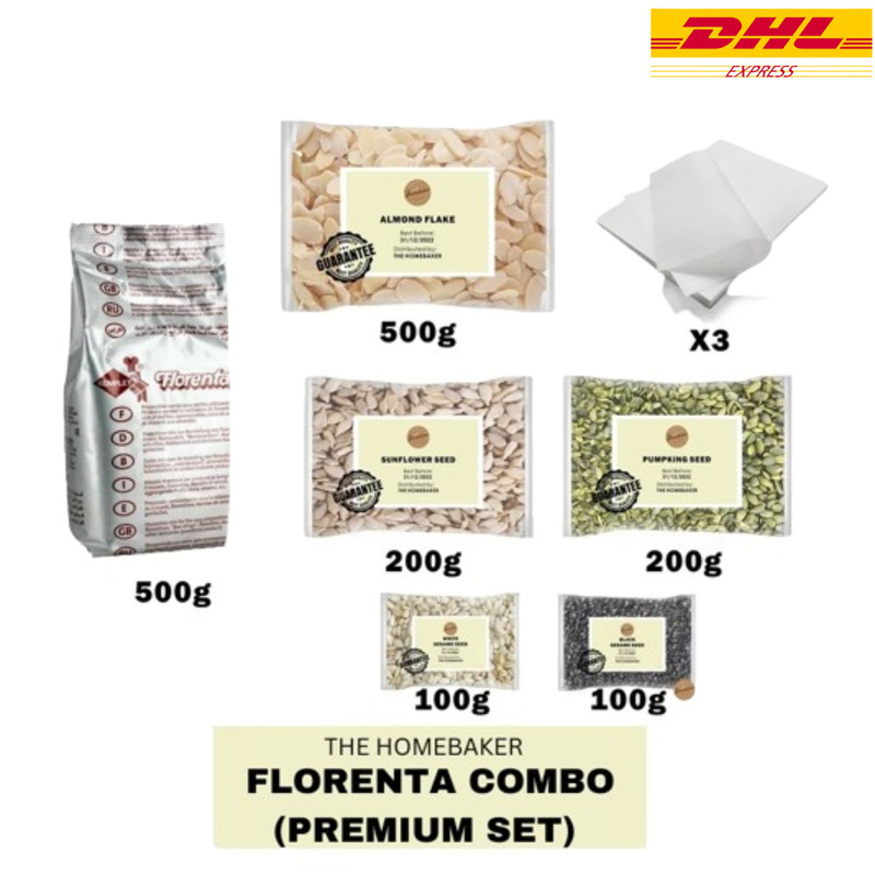 The Homebaker 1.6kg Florentine flour + Nuts Mix Set