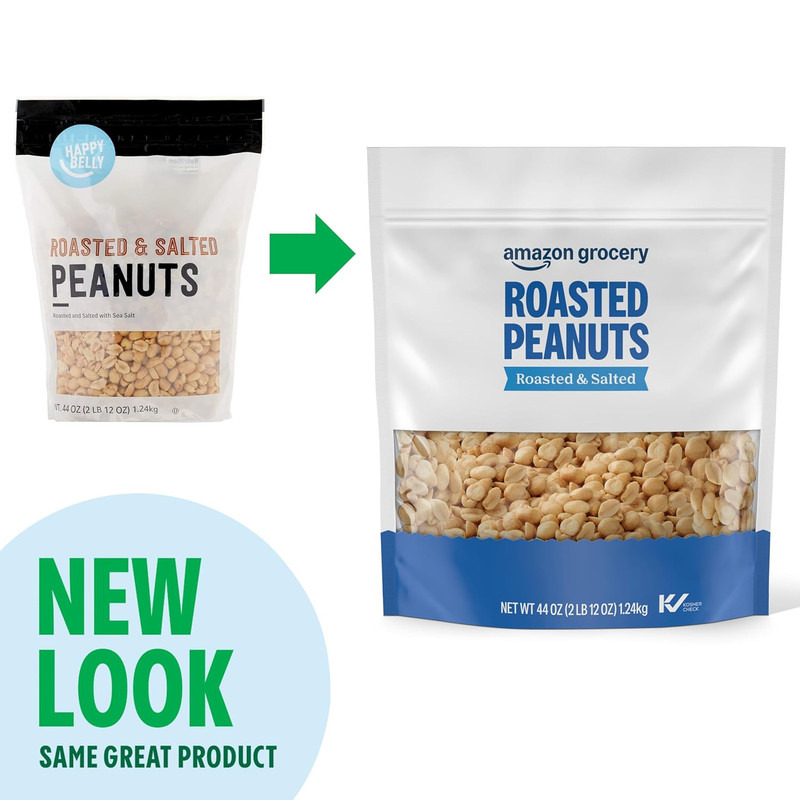 Amazon Grocery, Roasted Peanuts, Roasted & Salted, 44 Oz (Previously , Packaging gallery