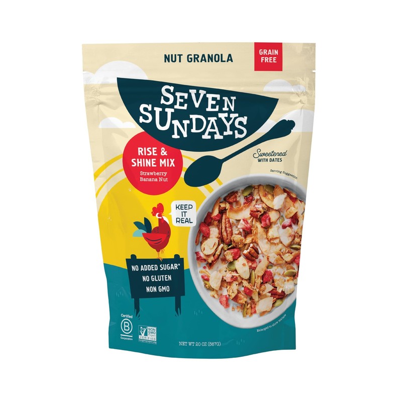 Seven Sundays Nut Granola Cereal, Rise & Shine Strawberry Banana Nut,