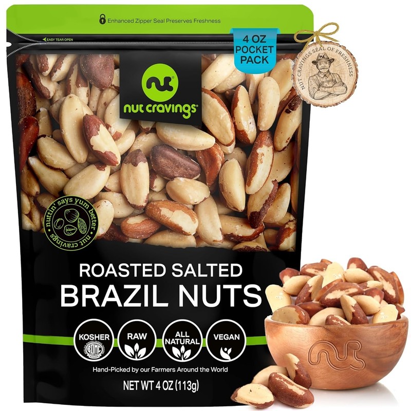 Fresh Roasted Salty Brazil Nuts No Shell 4 Ounce Bulk Pack gallery