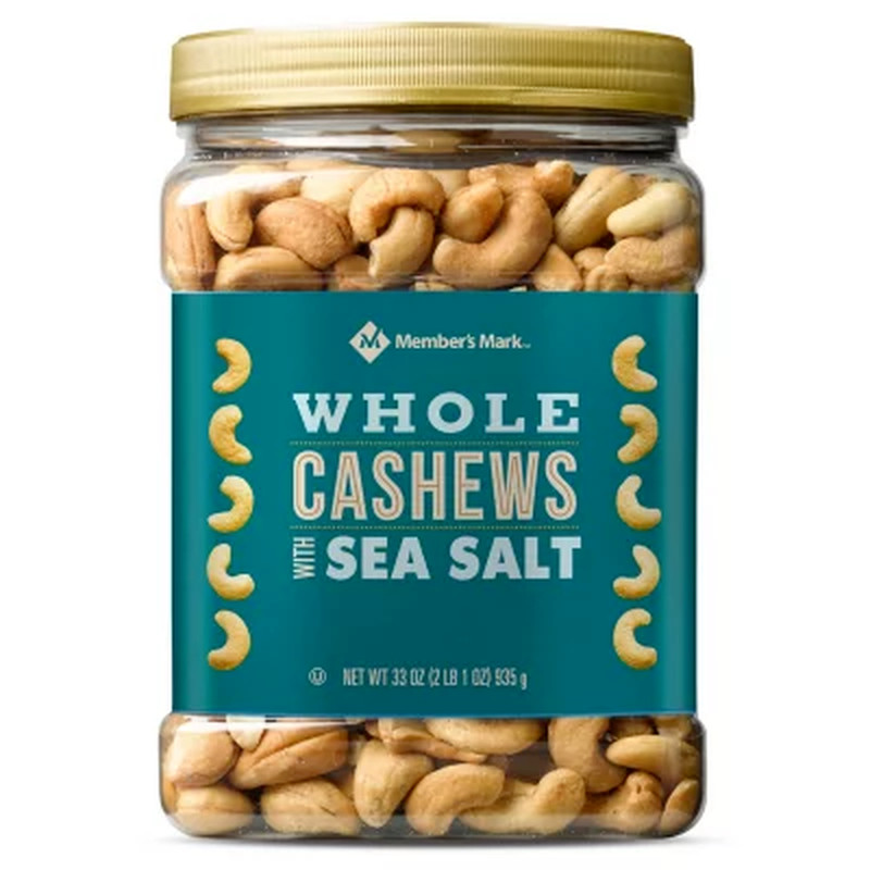 Member's Mark Roasted Whole Cashews with/without Sea Salt (33 oz.)