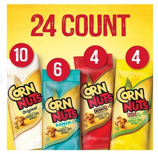 Corn Nuts Crunchy Corn Snacks, Variety Pack, 1.7 oz., 24 pk.