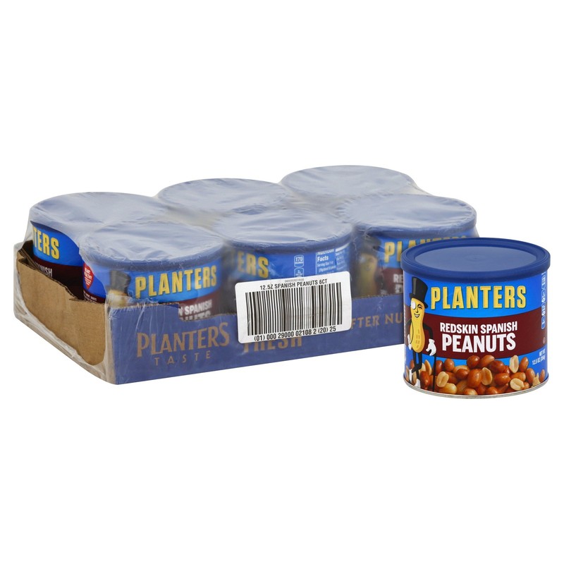 Planters Redskin Spanish Peanuts Sea Salt 12.5 Oz (pack of 6)