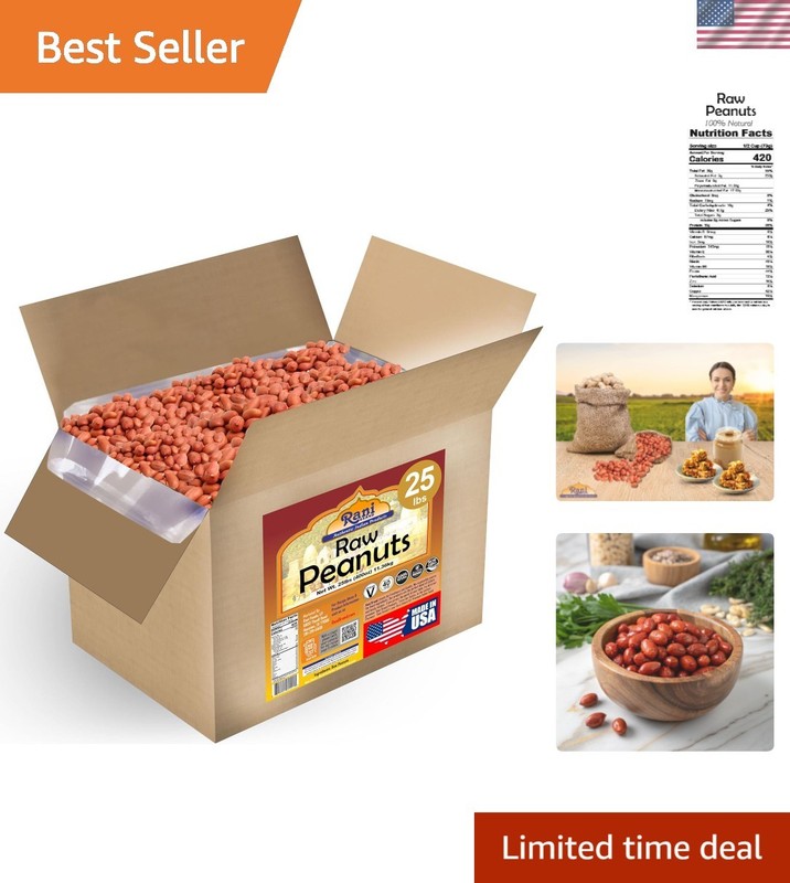 Rani 25lbs Raw Peanuts – , Kosher, No Preservatives, Fresh Taste
