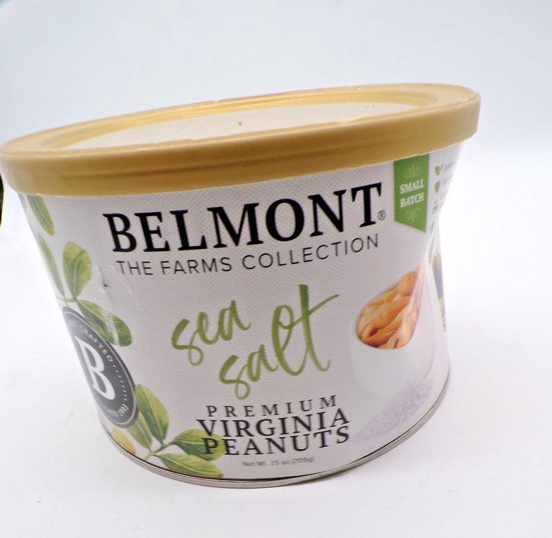 BELMONT THE FARMS COLLECTION SEA SALT PREMIUM VIRGINIA PEANUTS 25 OZ LARGE SIZE