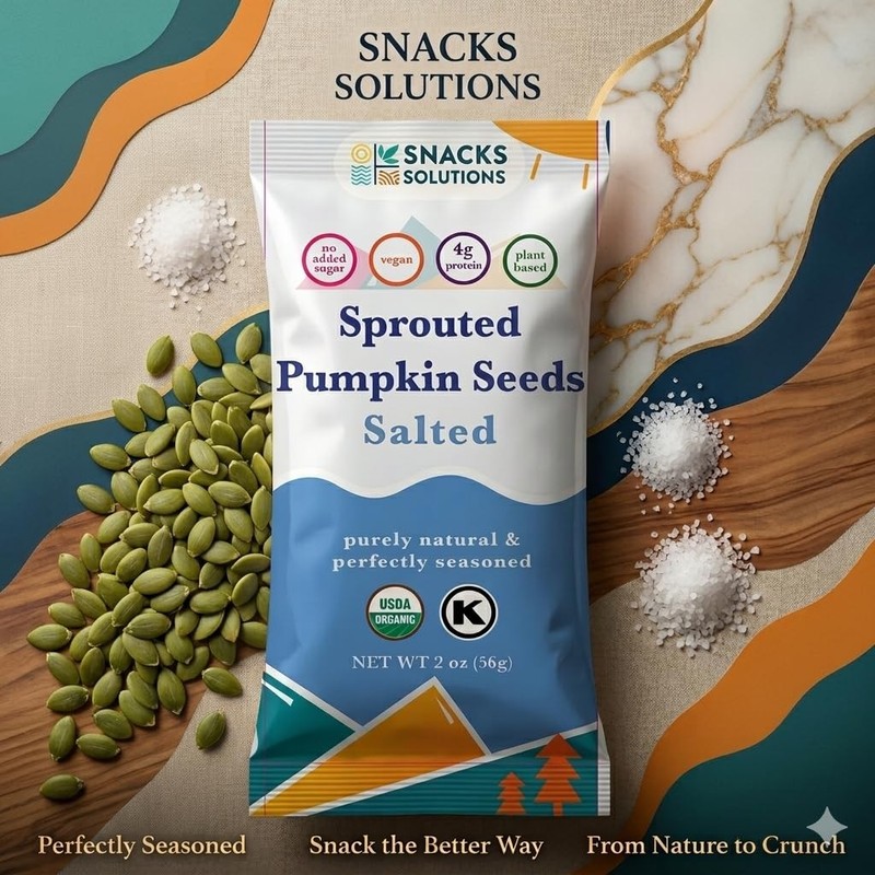 Sprouted Pumpkin Seeds 2 oz Pack 8 USDA Organic Kosher Protein Zinc Magnesium gallery
