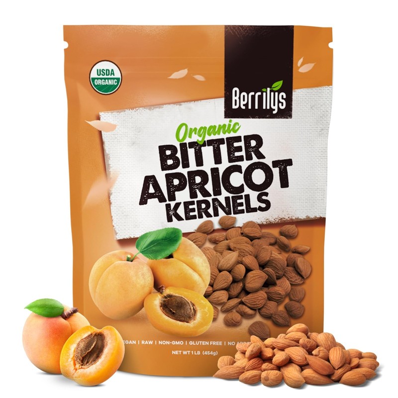 Organic Bitter Raw Apricot Kernel Premium Seeds 16oz Gluten Free Vegan USDA 1 lb gallery