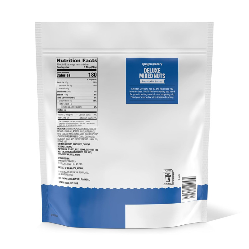 , Deluxe Mixed Nuts, Roasted & Salted, 44 Oz (Previously Happy Belly, Packaging gallery